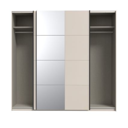 Guarda-roupa com espelho ODEN 220x210 cm, bege