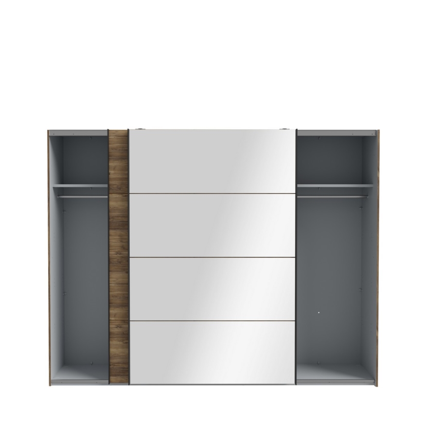 Guarda-roupa com espelho OREN 270x210 cm, carvalho artisan
