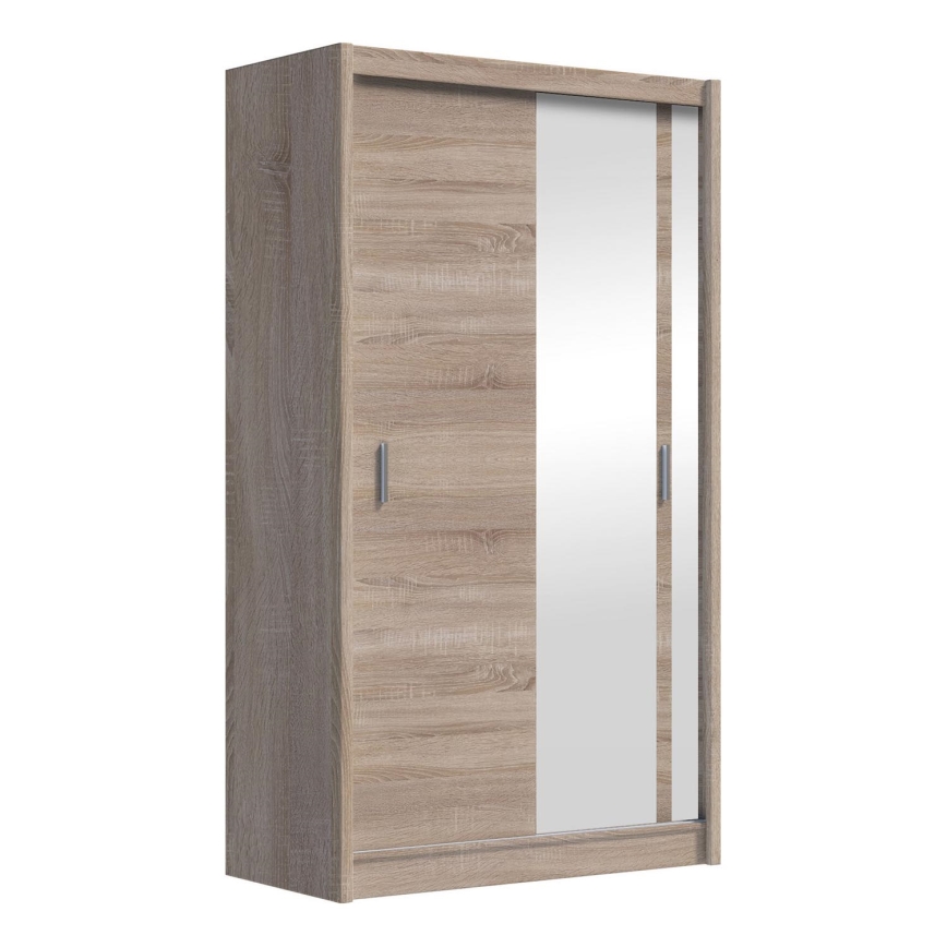 Guarda-roupa com espelho SABRINA 120x215 cm carvalho sonoma