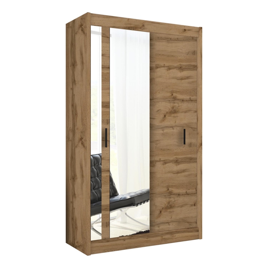 Guarda-roupa com espelho SABRINA 120x215 cm carvalho woltan
