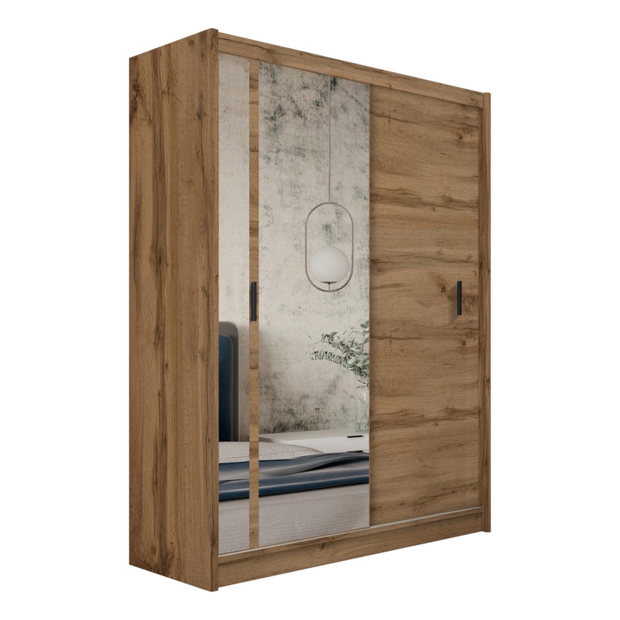Guarda-roupa com espelho SABRINA 180x215 cm carvalho woltan