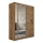 Guarda-roupa com espelho SABRINA 180x215 cm carvalho woltan