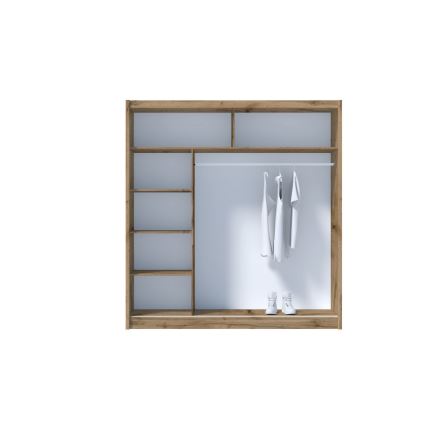 Guarda-roupa com espelho SABRINA 203x215 cm carvalho woltan