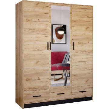 Guarda-roupa com espelho SANNA 150x215 cm carvalho craft
