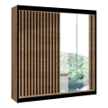 Guarda-roupa com espelho SANTINO 203x215 cm carvalho craft/preto