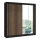 Guarda-roupa com espelho SANTINO 203x215 cm preto/carvalho craft