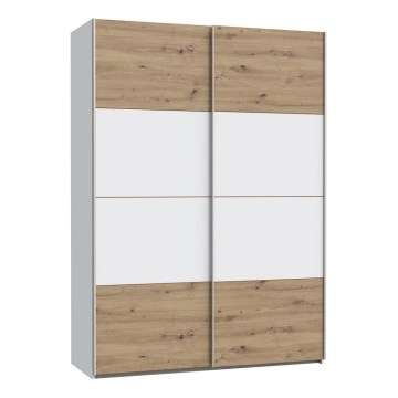 Guarda-roupa KARO 150x210 cm branco/carvalho artisan
