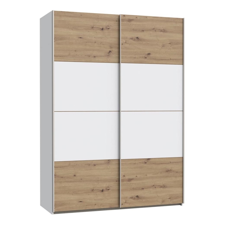 Guarda-roupa KARO 150x210 cm branco/carvalho artisan