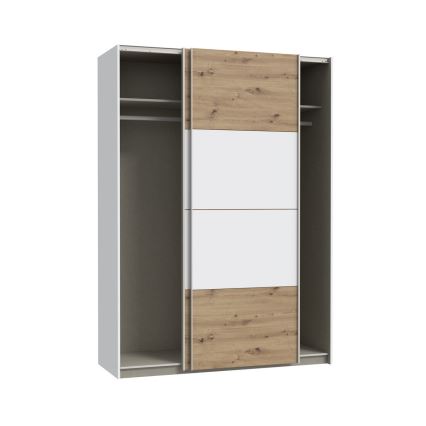 Guarda-roupa KARO 150x210 cm branco/carvalho artisan