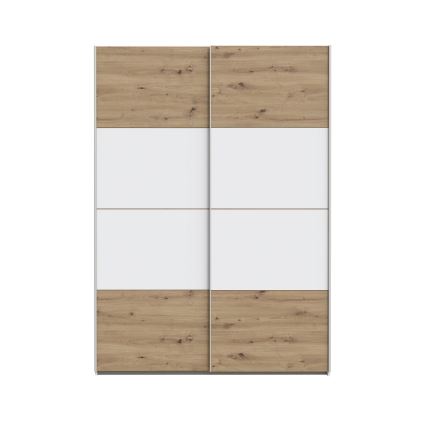 Guarda-roupa KARO 150x210 cm branco/carvalho artisan