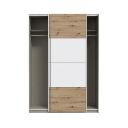 Guarda-roupa KARO 150x210 cm branco/carvalho artisan