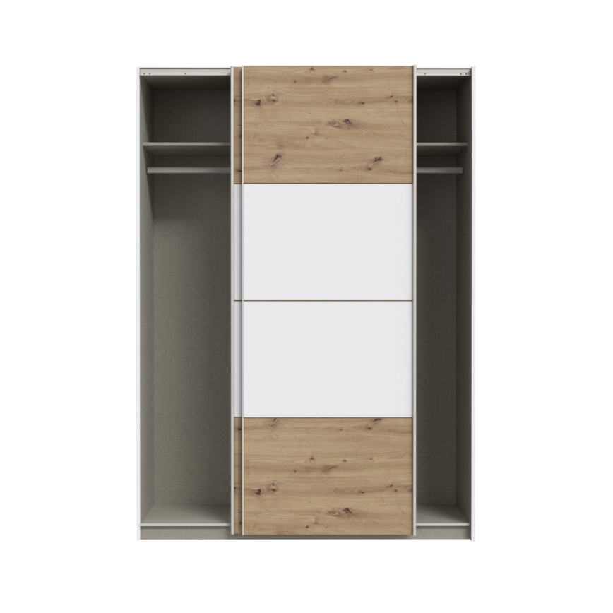 Guarda-roupa KARO 150x210 cm branco/carvalho artisan