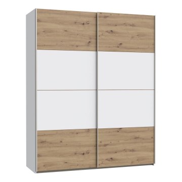 Guarda-roupa KARO 170x210 cm branco/carvalho artisan