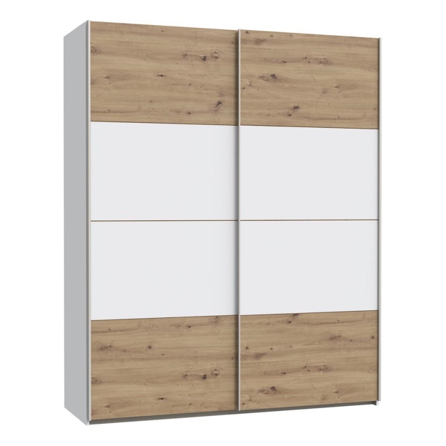 Guarda-roupa KARO 170x210 cm branco/carvalho artisan