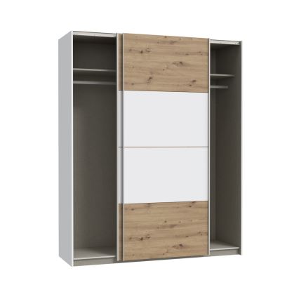 Guarda-roupa KARO 170x210 cm branco/carvalho artisan