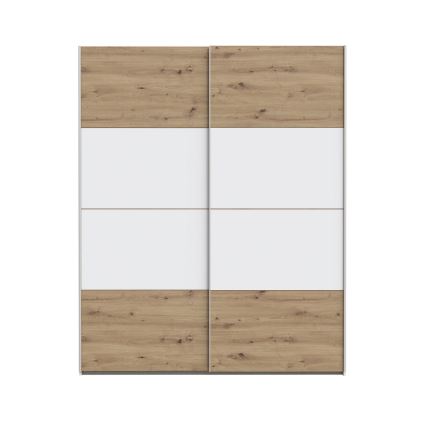 Guarda-roupa KARO 170x210 cm branco/carvalho artisan