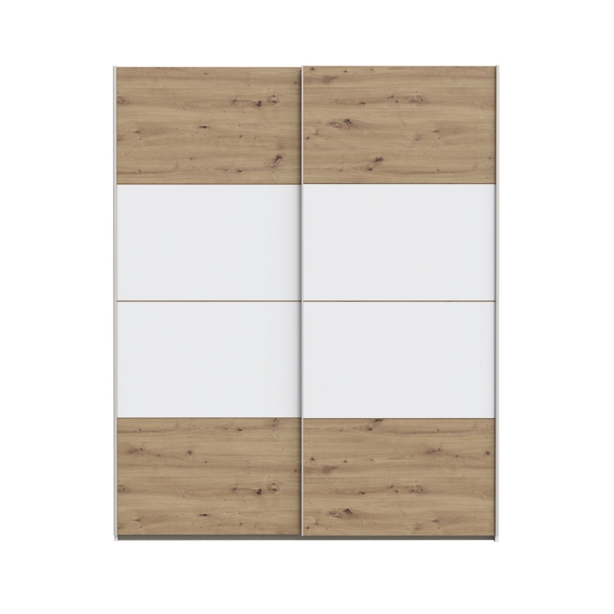 Guarda-roupa KARO 170x210 cm branco/carvalho artisan