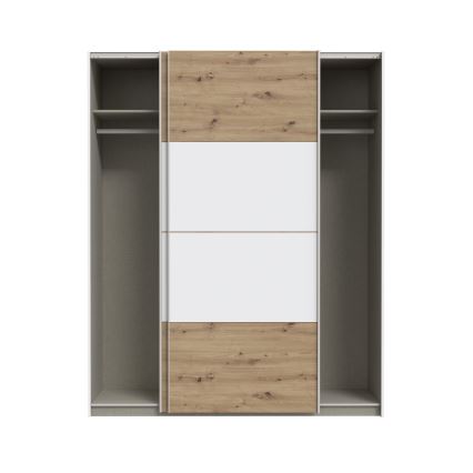 Guarda-roupa KARO 170x210 cm branco/carvalho artisan