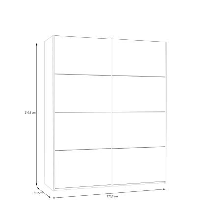 Guarda-roupa KARO 170x210 cm branco/carvalho artisan