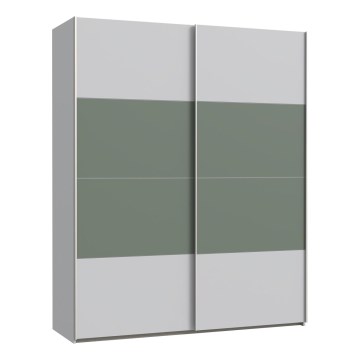 Guarda-roupa KARO 170x210 cm cinzento/verde