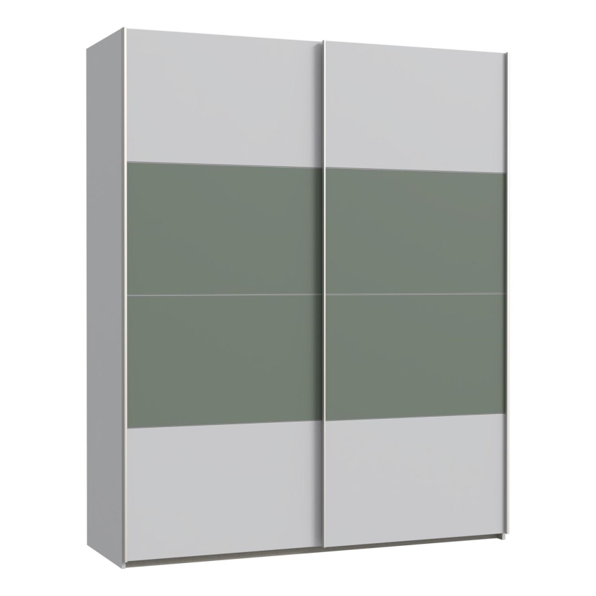 Guarda-roupa KARO 170x210 cm cinzento/verde