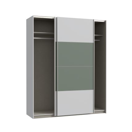 Guarda-roupa KARO 170x210 cm cinzento/verde
