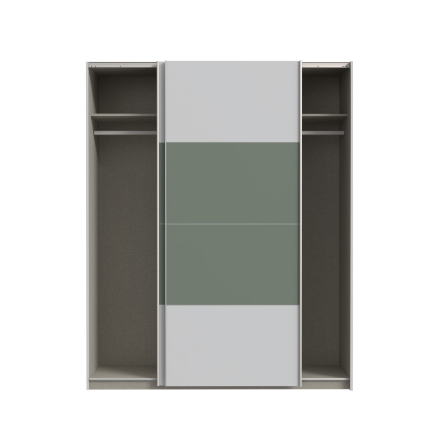 Guarda-roupa KARO 170x210 cm cinzento/verde