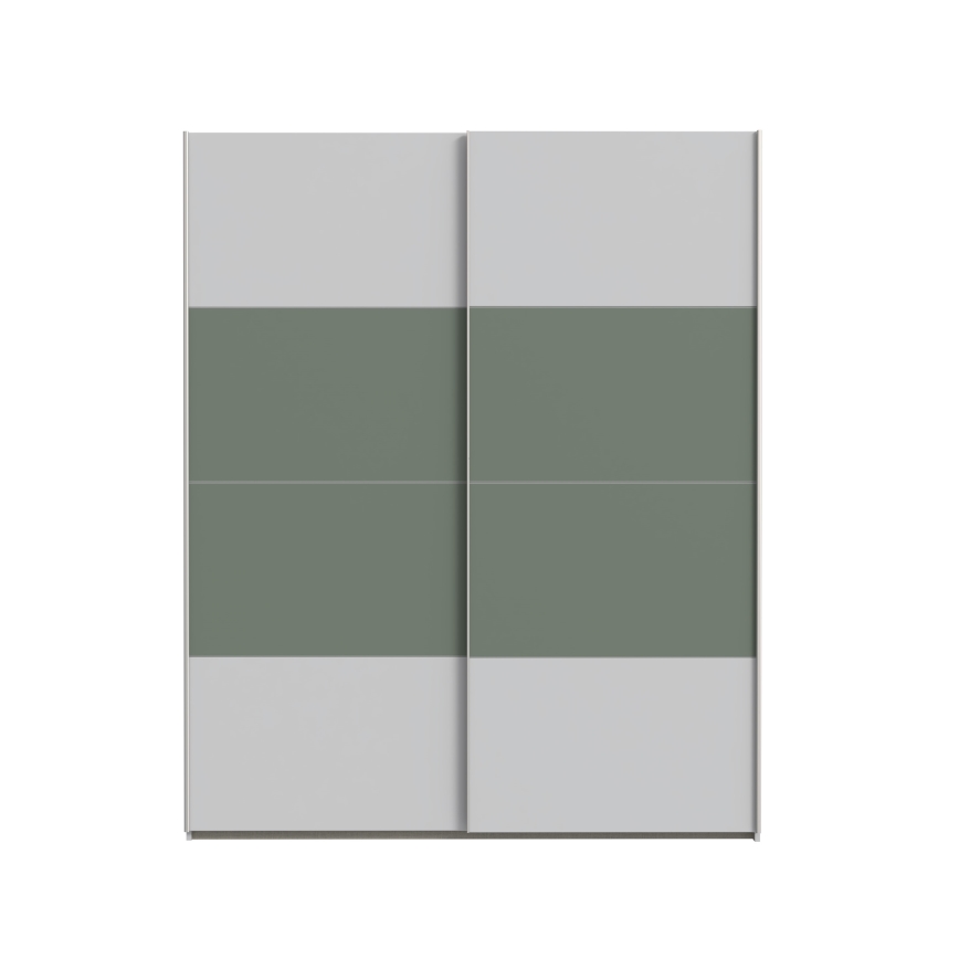 Guarda-roupa KARO 170x210 cm cinzento/verde