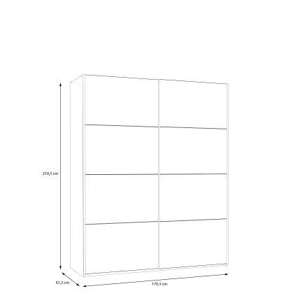 Guarda-roupa KARO 170x210 cm cinzento/verde