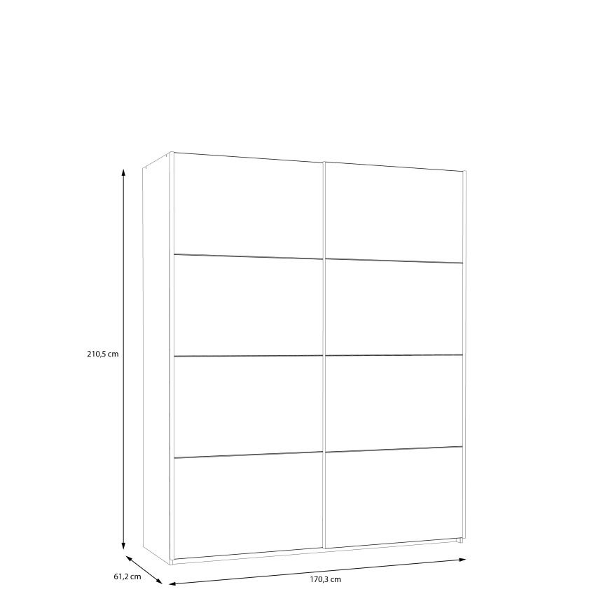 Guarda-roupa KARO 170x210 cm cinzento/verde