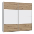 Guarda-roupa KARO 220x210 cm branco/carvalho artisan