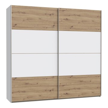Guarda-roupa KARO 220x210 cm branco/carvalho artisan
