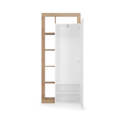 Guarda-roupa LENOR 91x209 cm branco/castanho