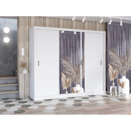 Guarda-roupa com espelho SABRINA 250x215 cm branco