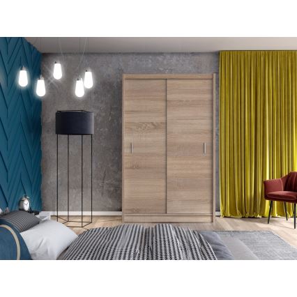 Guarda-roupa com portas deslizantes SAPHIRA 150x215 cm carvalho sonoma
