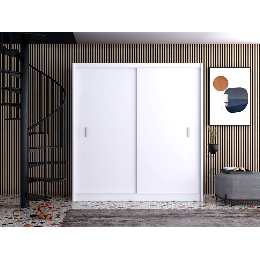 Guarda-roupa com portas deslizantes SAPHIRA 203x215 cm branco
