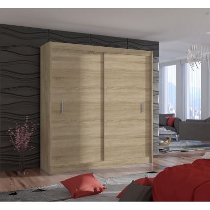 Guarda-roupa com portas deslizantes SAPHIRA 203x215 cm carvalho sonoma