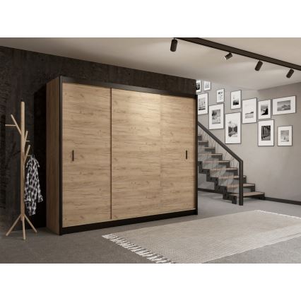 Roupeiro com portas deslizantes SAPHIRA 250x215 cm carvalho craft