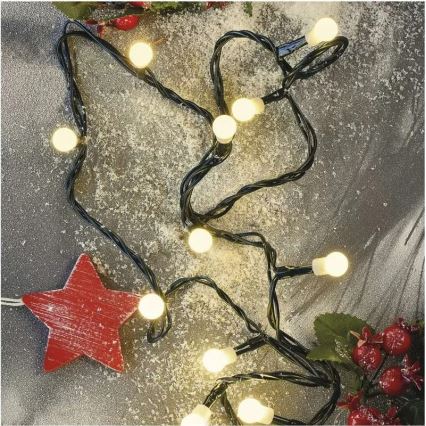 Guirlanda de Natal LED 200 LEDs/8 funções 20 m IP44 branco quente