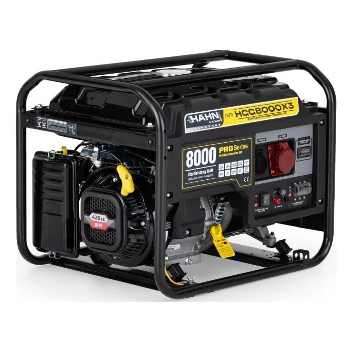 Hahn & Sohn 9177 - Gerador elétrico a gasolina HGG 8000 X3 6500W
