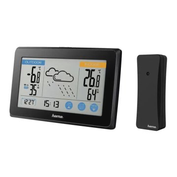 Hama - Estação meteorológica com ecrã LCD a cores 3xAAA preto