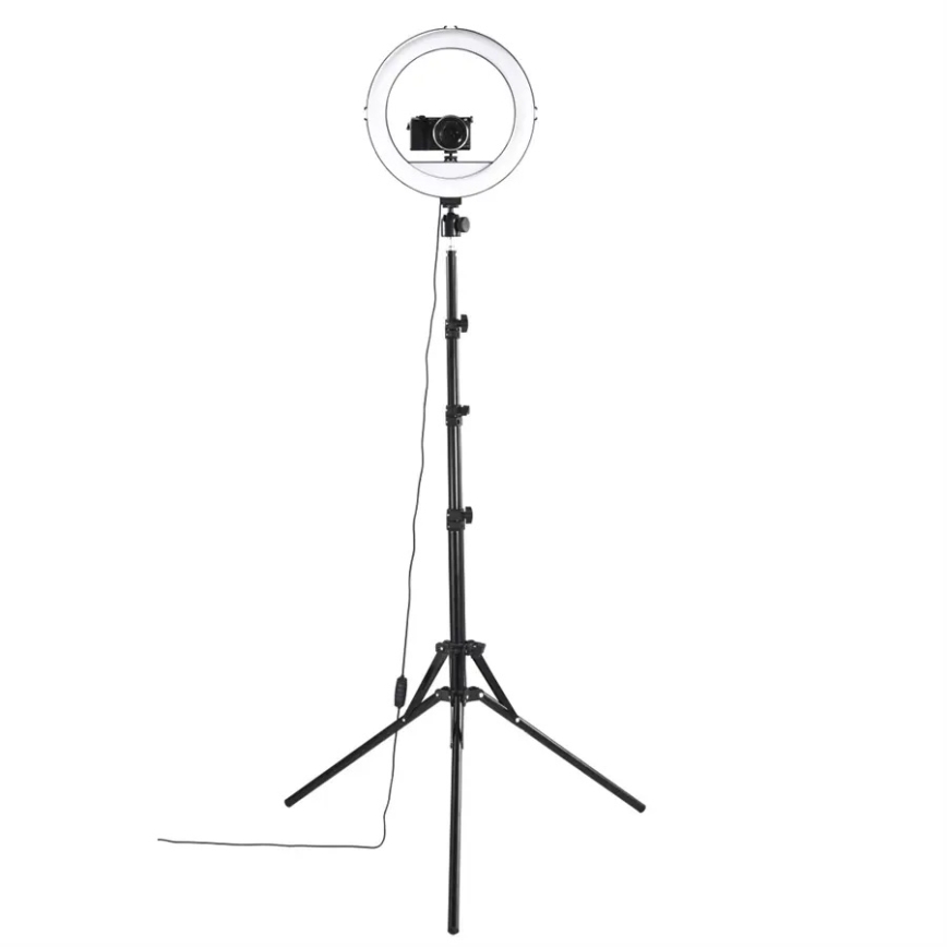 Hama - Iluminação em anel LED com regulação com tripé LED/10W/5V diâmetro 30 cm + controlo remoto
