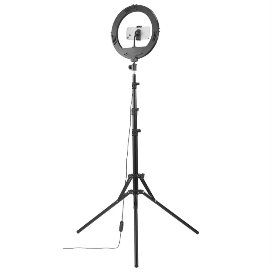 Hama - Iluminação em anel LED com regulação com tripé LED/10W/5V diâmetro 30 cm + controlo remoto