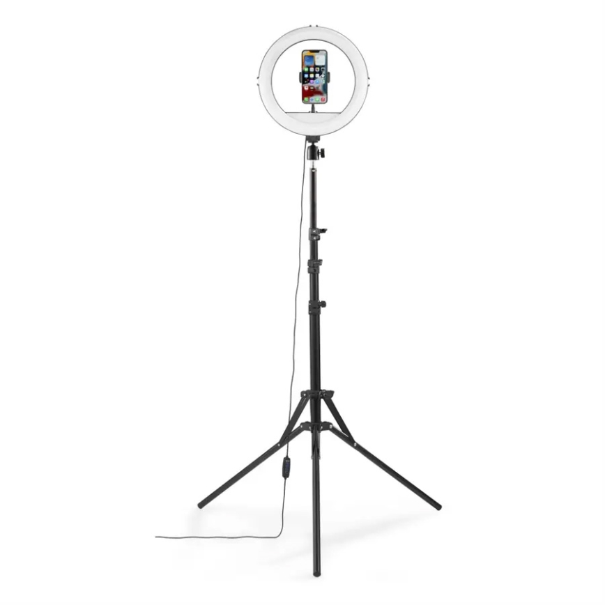 Hama - Iluminação em anel LED com regulação com tripé LED/10W/5V diâmetro 30 cm + controlo remoto
