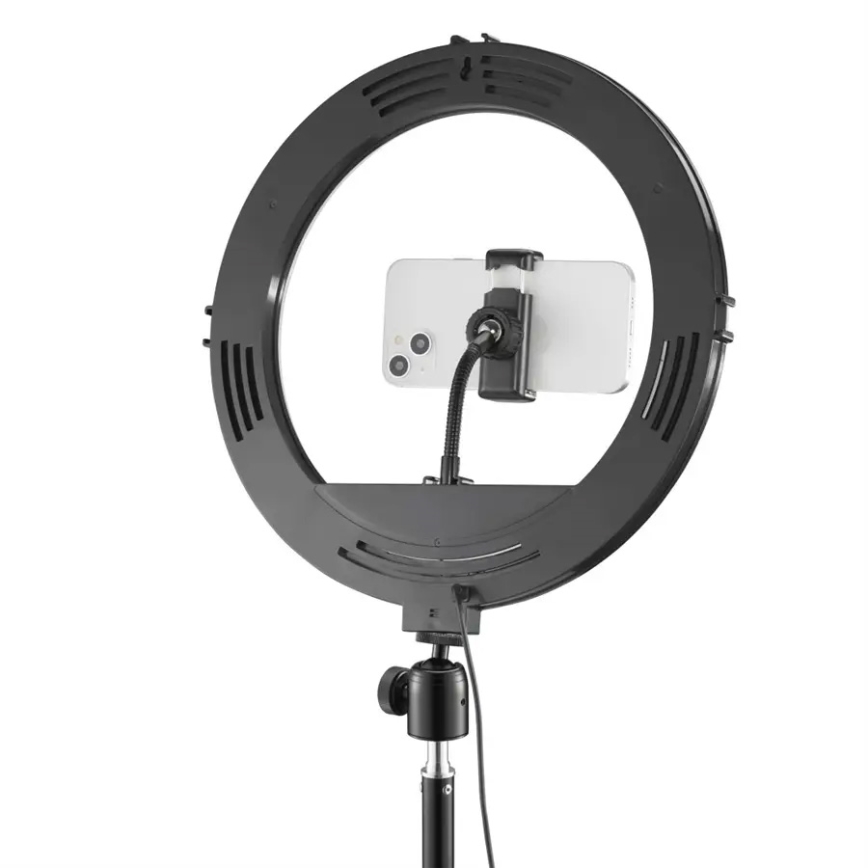 Hama - Iluminação em anel LED com regulação com tripé LED/10W/5V diâmetro 30 cm + controlo remoto