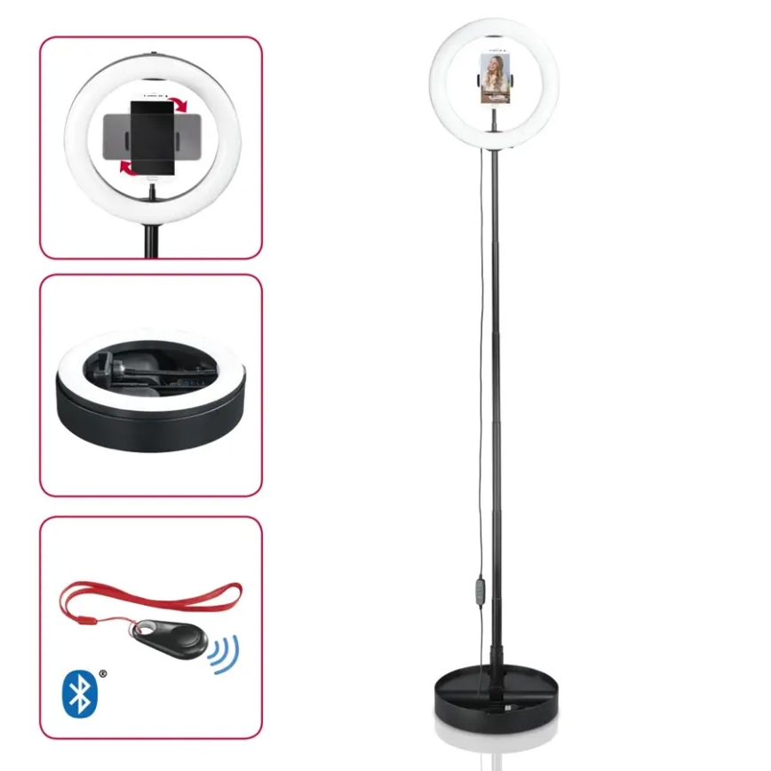 Hama - Iluminação em anel LED com regulação com tripé LED/9,2W/5V diâmetro 26,5 cm + controlo remoto