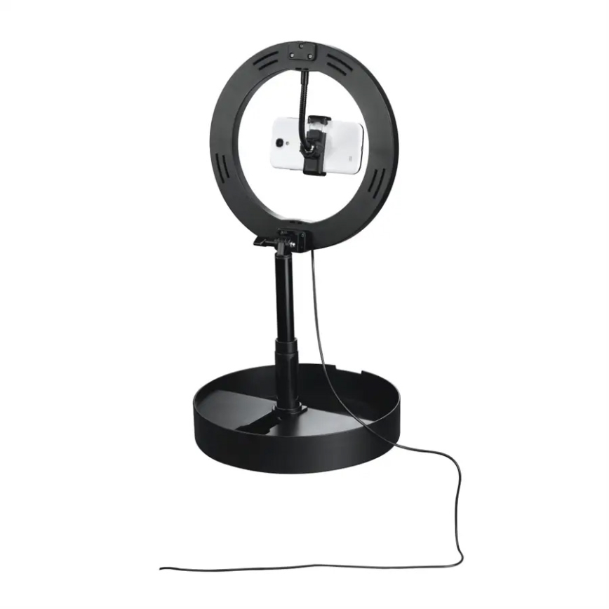 Hama - Iluminação em anel LED com regulação com tripé LED/9,2W/5V diâmetro 26,5 cm + controlo remoto