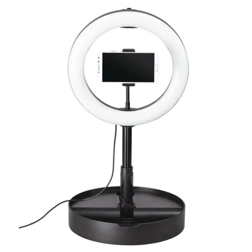 Hama - Iluminação em anel LED com regulação com tripé LED/9,2W/5V diâmetro 26,5 cm + controlo remoto