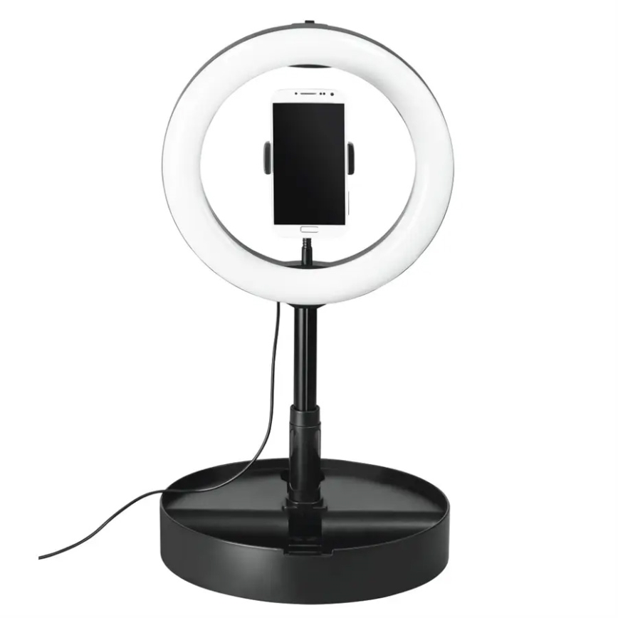 Hama - Iluminação em anel LED com regulação com tripé LED/9,2W/5V diâmetro 26,5 cm + controlo remoto