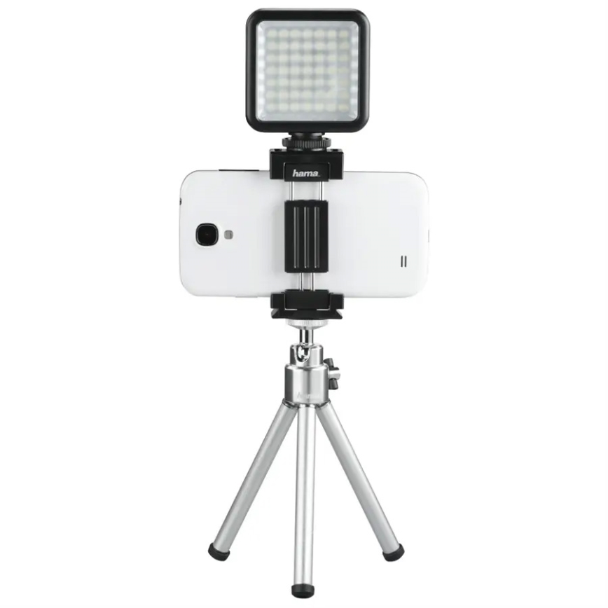 Hama - LED Iluminação com regulação para telefones, câmaras fotográficas e de vídeo LED/5,5W/2xAA